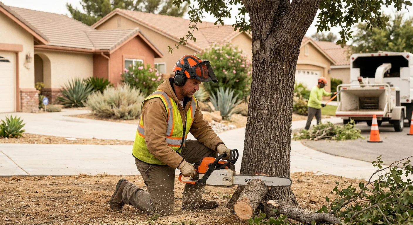 Cleared brushline along a Castaic hillside property after professional vegetation removal