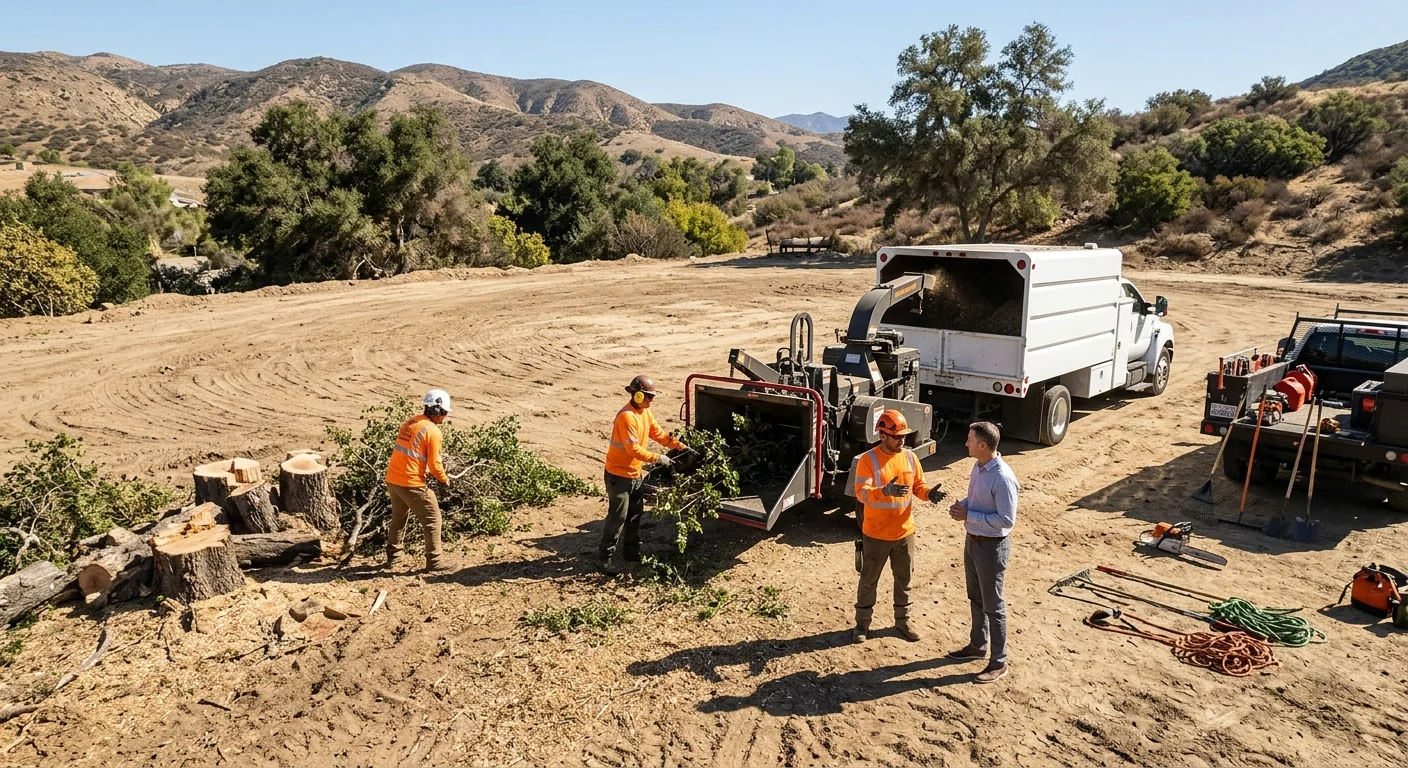 Wide view of a cleared lot ready for construction in Castaic